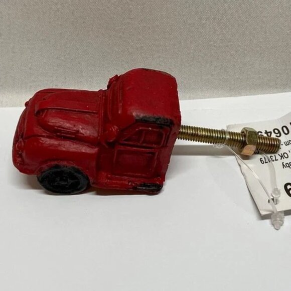 Vintage Drawer Pull Polyresin Red Truck Handle Cabinet Door Dresser Knob NWT - Picture 4 of 10